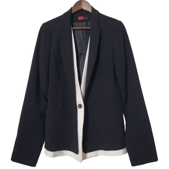Filomena Fernandez Career Blazer Jacket Size 44 Black Single Button Womens - Picture 1 of 11